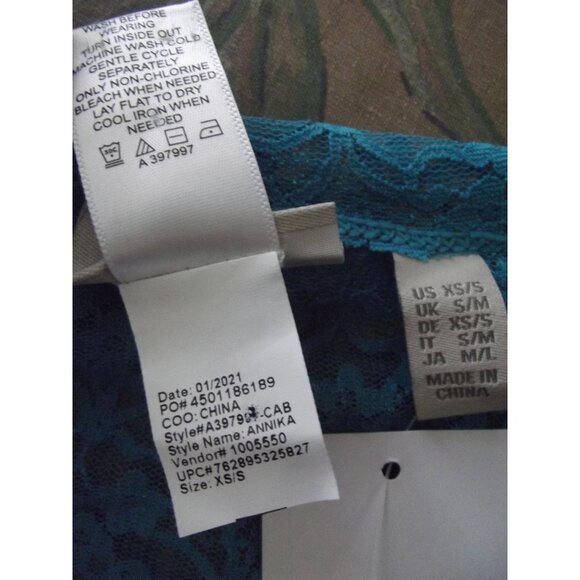 LOGO Lori Goldstein Shrug Womens Size XS/S Turquoise Blue lace cardigan jacket - Picture 8 of 8